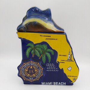 1974 Ezra Brooks American Legion 56th Nat'l Convent Miami Beach FL Decanter READ